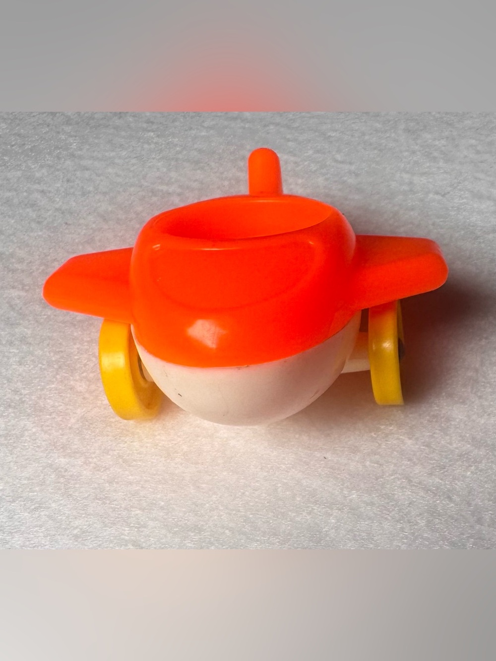Vintage Fisher Price Little People Orange Airplane Yellow Wheels FP Toys USA